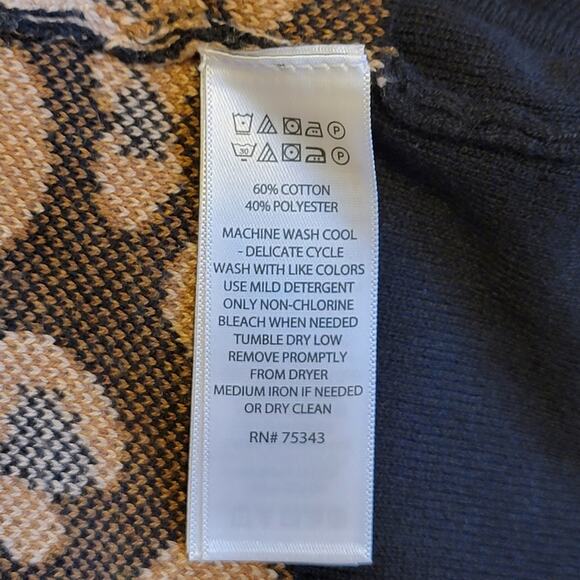 Rachel Zoe Leopard Mock Neck Zip Front Long Sleeve Cardigan Sweater Size M - Picture 9 of 11